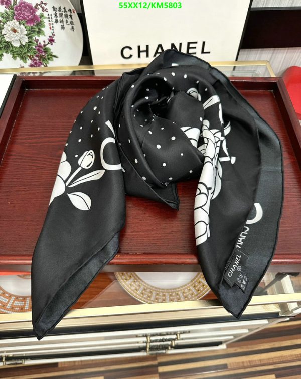 Chanel Replica Coco Camellia Silk Square Scarf