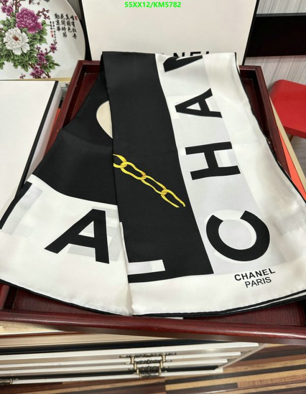 Chanel Replica Silk Hand Rolled Graphic Print Scarf