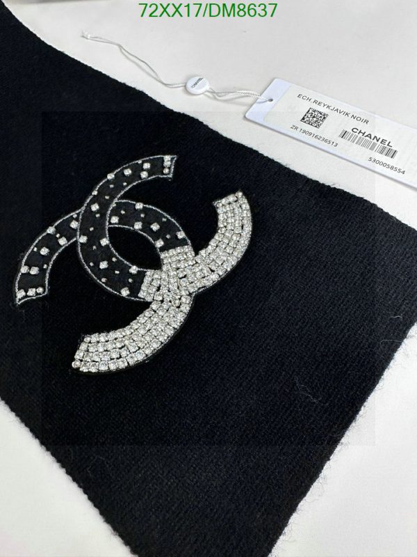 Chanel Replica Cashmere CC Crystal Scarf Black & White