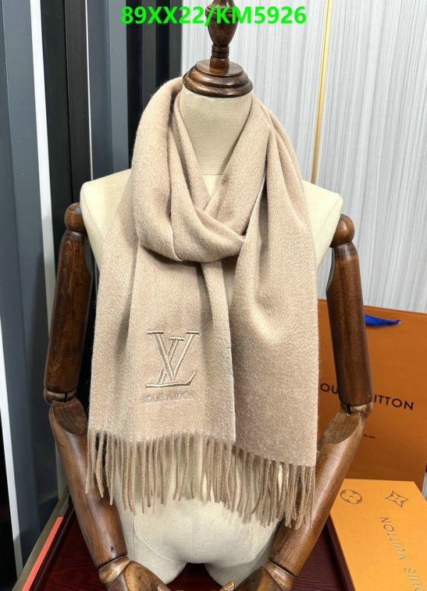 Louis Vuitton Replica Beige Cashmere Fringe Scarf