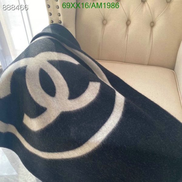 Chanel Replica Large CC Scarf Stole Black White