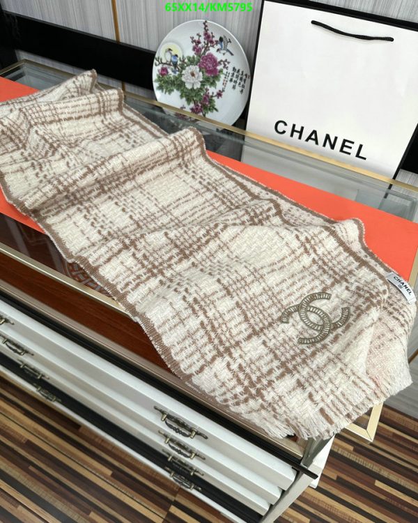 Chanel Replica Fringe Plaid Cashmere CC Logos Scarf