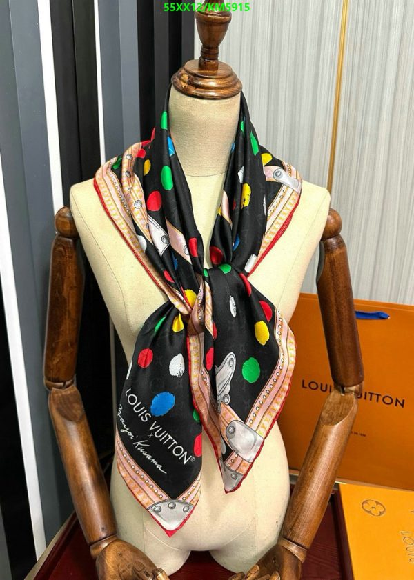 Louis Vuitton Replica LV X YK Silk Monogram Dots Scarf 90