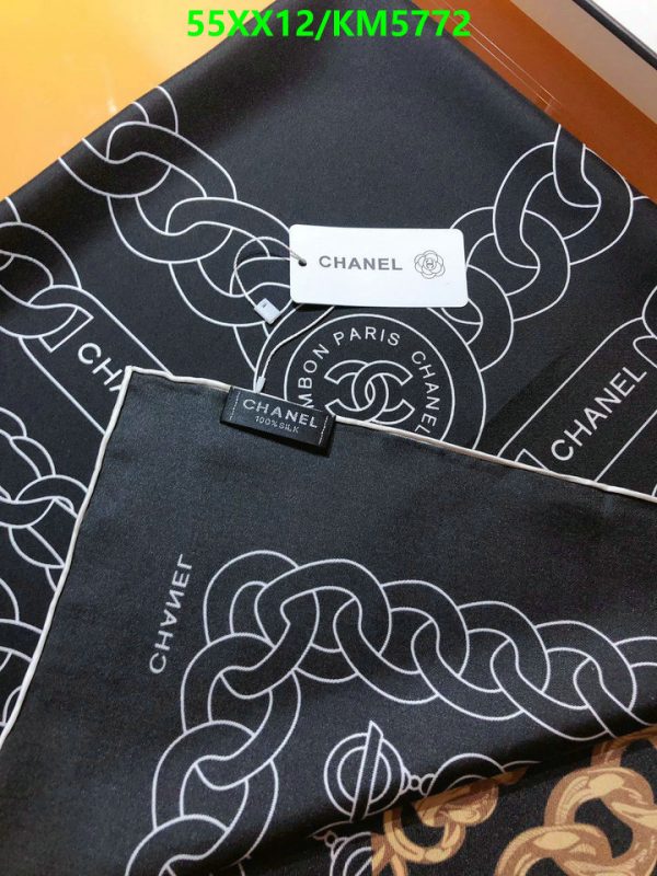 Chanel Replica Silk Chains Black Gold Square 90