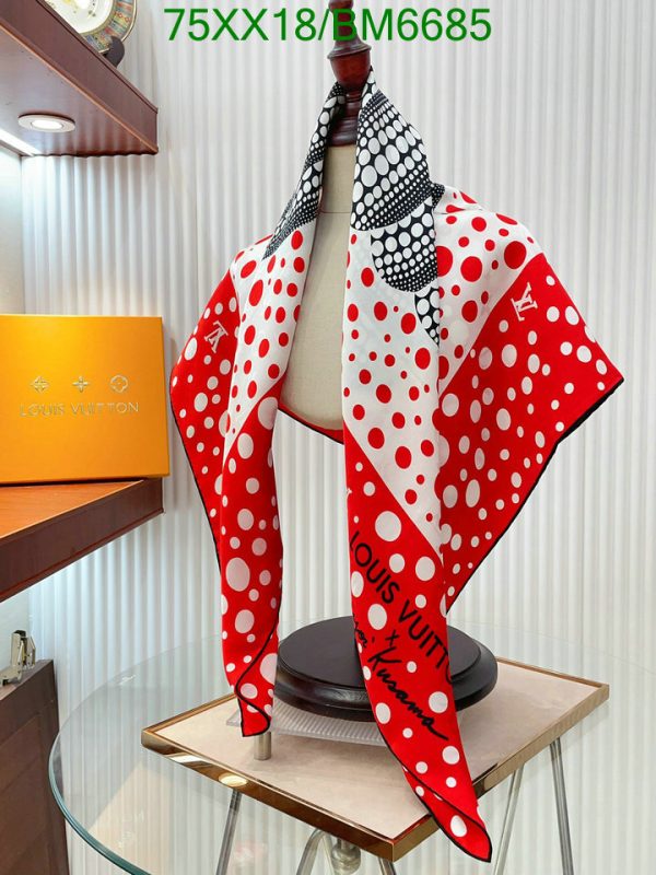 Louis Vuitton Replica LV x YK Kusama Infinity Dots Scarf Red White