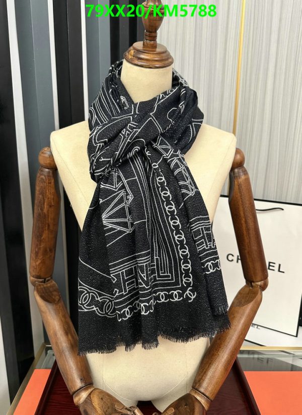 Chanel Replica Cashmere Black Square Silk Twill Scarf