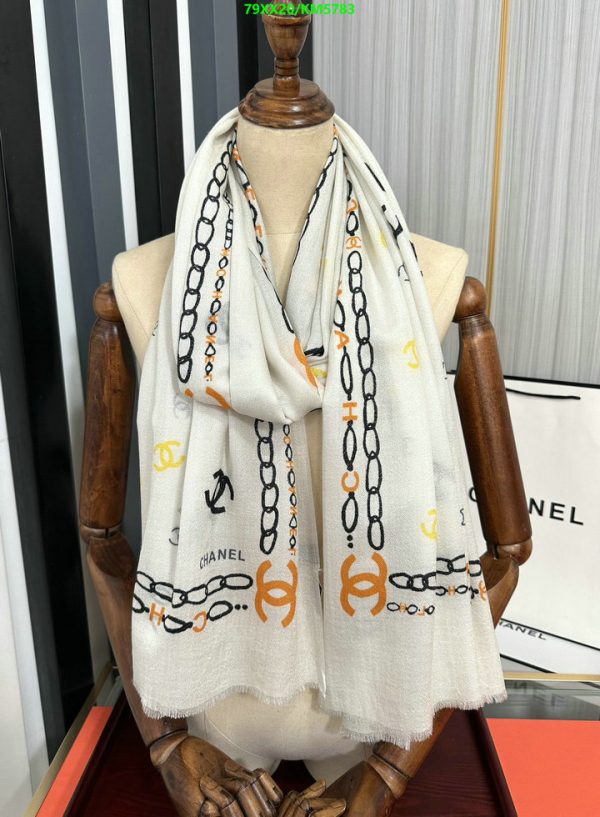 Chanel Replica Black & White Silk + Cashmere Stole Scarf