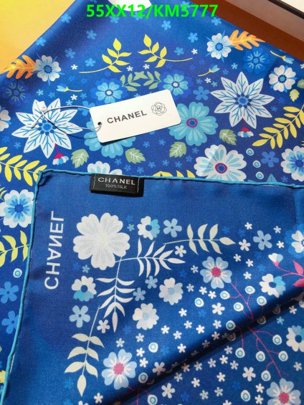 Chanel Replica Blue Flowers CC Double Face Square