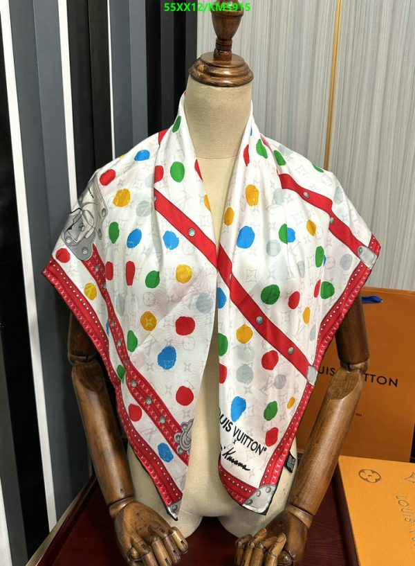 Louis Vuitton Replica LV X YK Silk Monogram Dots Scarf 90