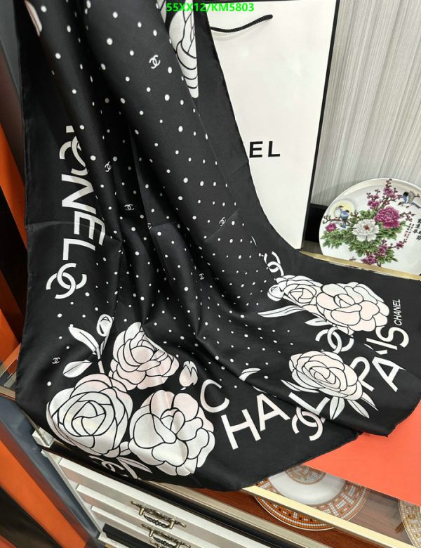 Chanel Replica Coco Camellia Silk Square Scarf