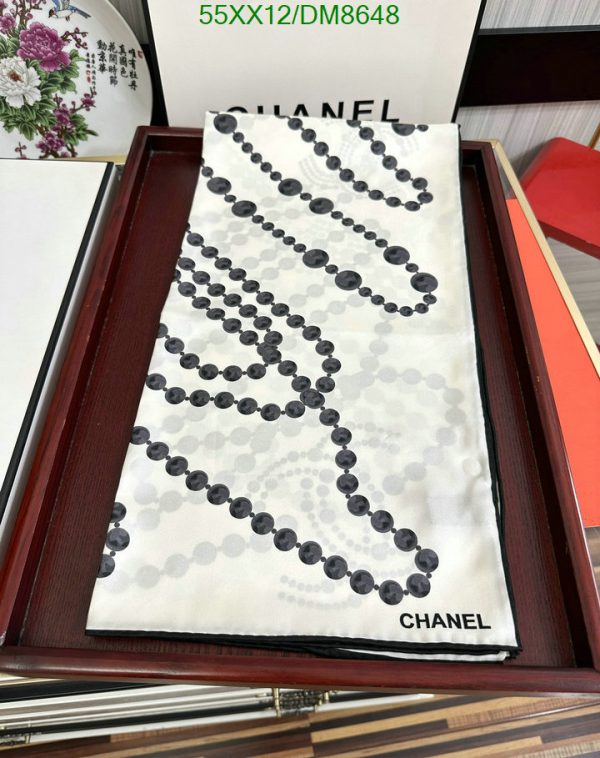 Chanel Replica Square 90 Silk White and Black Scarf