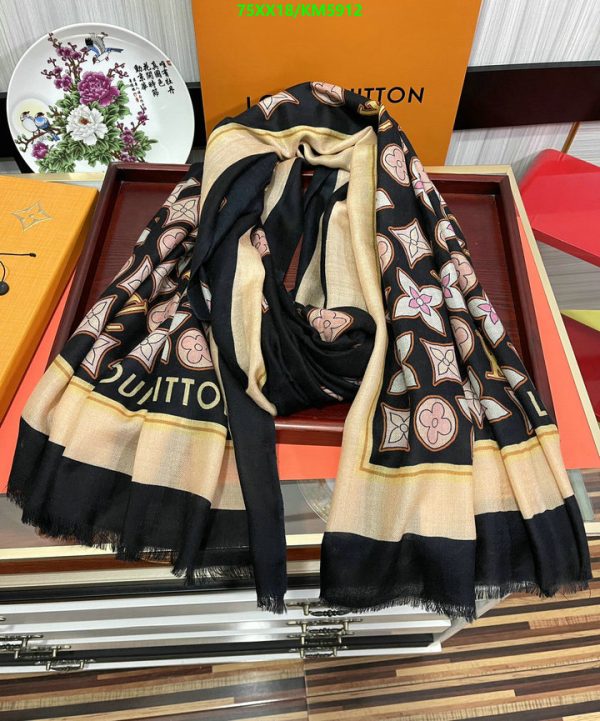 Louis Vuitton Replica Cashmere Monogram Cascade 90 Square Scarf