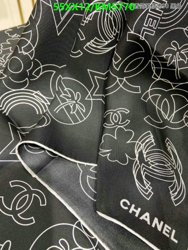 Chanel Replica Camellia Black Silk Twill Square Scarf