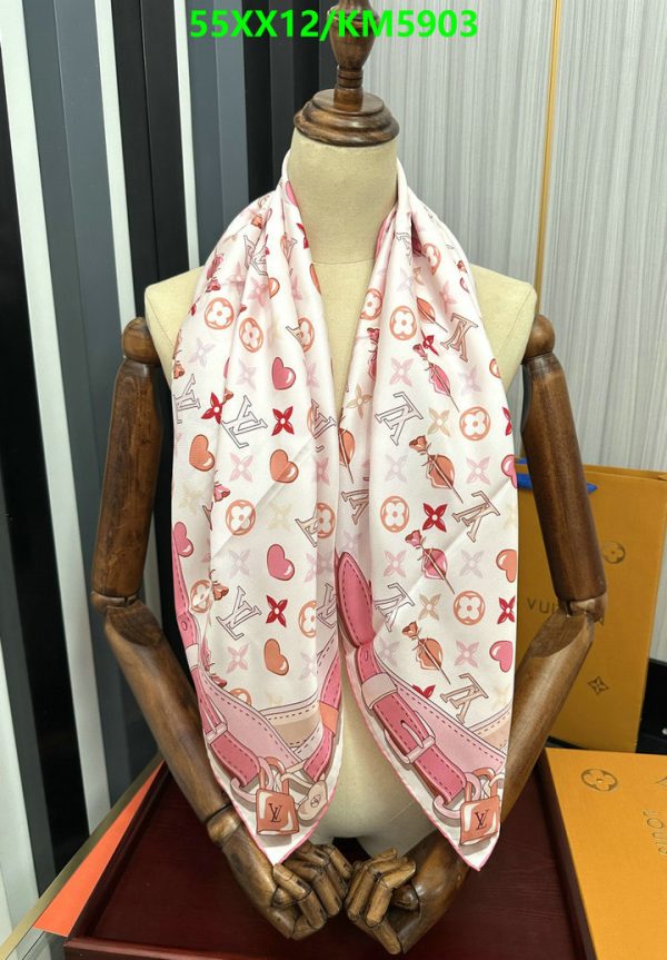 Louis Vuitton Replica Pink Heart Flower Lips VL Logo Print