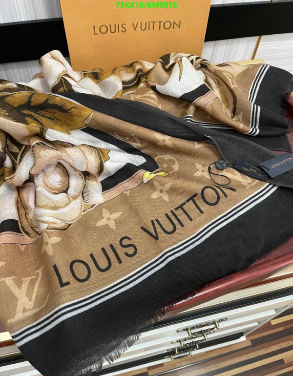 Louis Vuitton Replica Cashmere Malle Fleurs Square Scarf Shawl