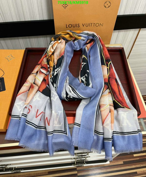 Louis Vuitton Replica Cashmere Malle Fleurs Square Scarf Shawl