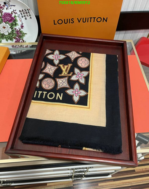 Louis Vuitton Replica Cashmere Monogram Cascade 90 Square Scarf