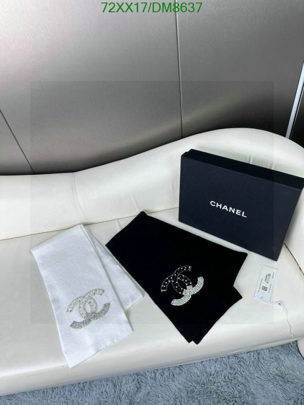 Chanel Replica Cashmere CC Crystal Scarf Black & White