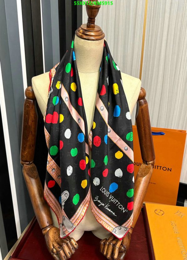 Louis Vuitton Replica LV X YK Silk Monogram Dots Scarf 90