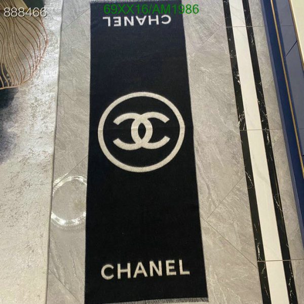 Chanel Replica Large CC Scarf Stole Black White