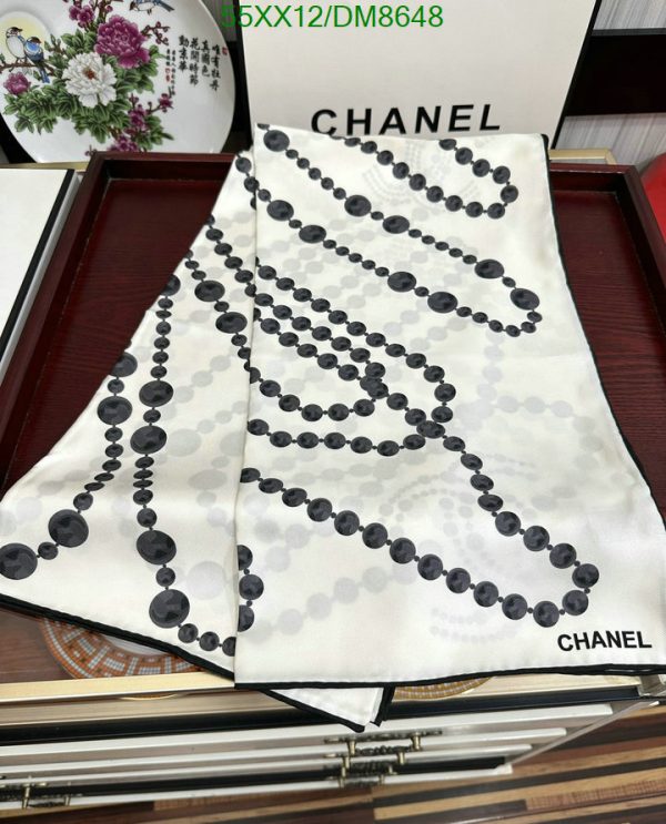 Chanel Replica Square 90 Silk White and Black Scarf