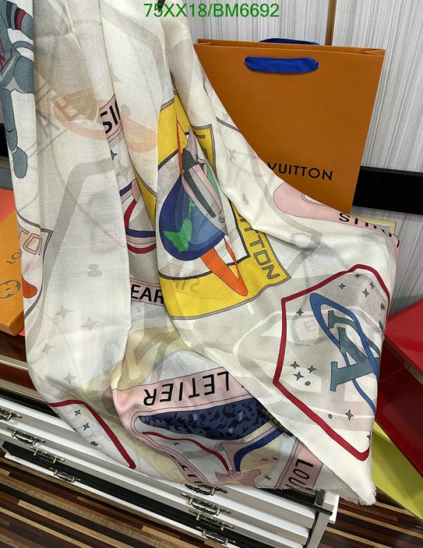 Louis Vuitton Replica Blend Novelty Outer Space White Shawl