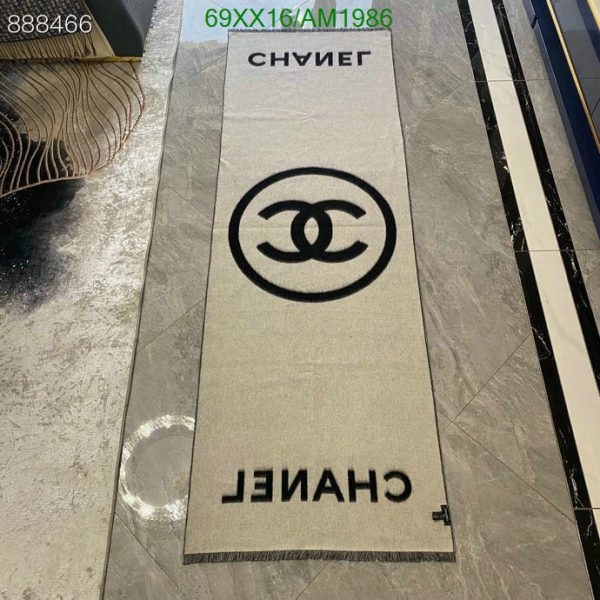 Chanel Replica Large CC Scarf Stole Black White