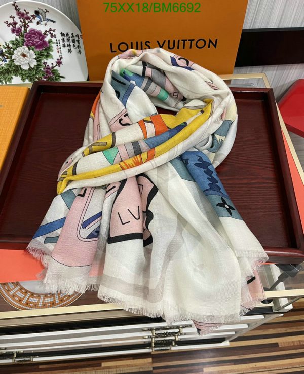 Louis Vuitton Replica Blend Novelty Outer Space White Shawl