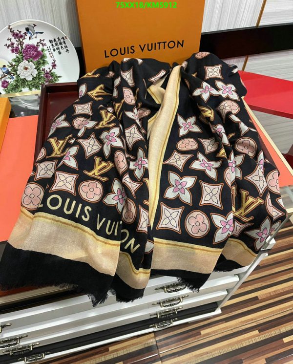 Louis Vuitton Replica Cashmere Monogram Cascade 90 Square Scarf