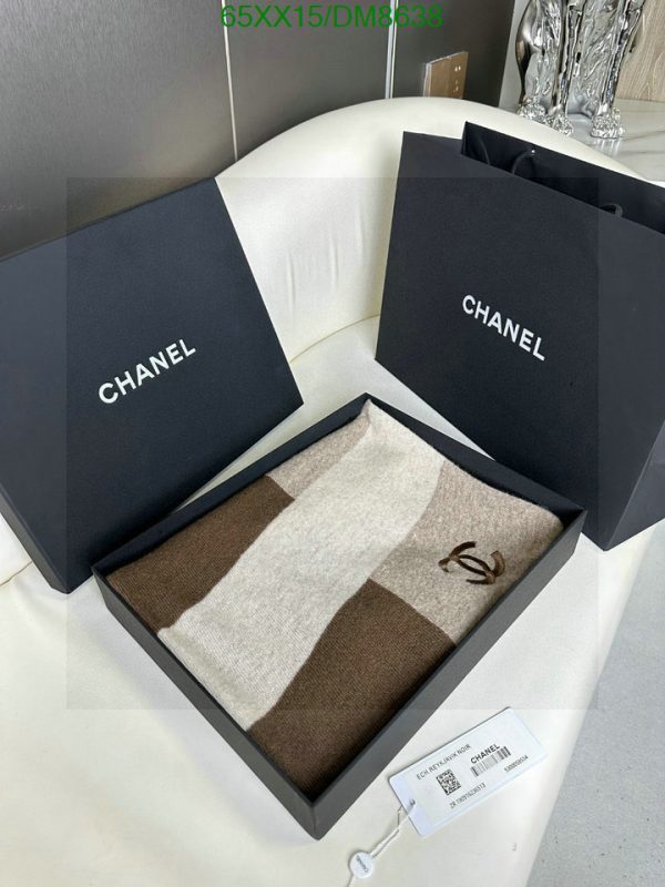 Chanel Replica CC Striped Cashmere Knitted Scarf