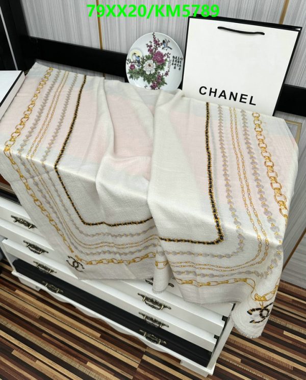 Chanel Replica Pearl Chain Cashmere Square Scarf