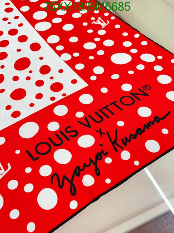 Louis Vuitton Replica LV x YK Kusama Infinity Dots Scarf Red White