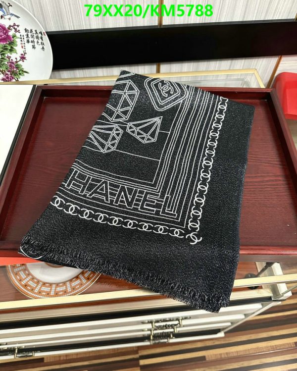 Chanel Replica Cashmere Black Square Silk Twill Scarf