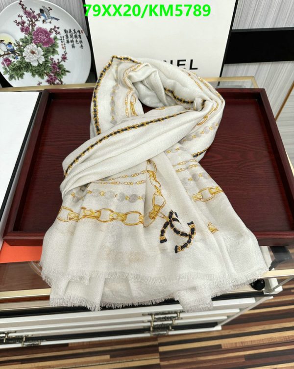 Chanel Replica Pearl Chain Cashmere Square Scarf