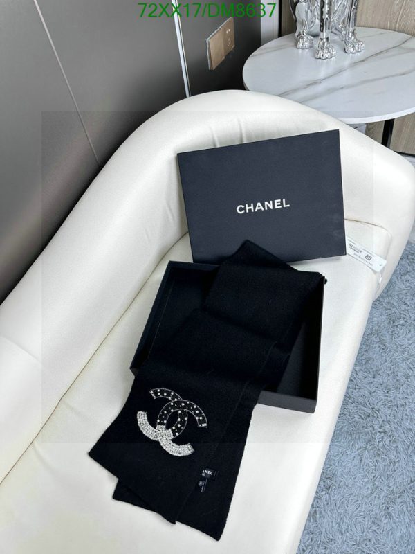 Chanel Replica Cashmere CC Crystal Scarf Black & White