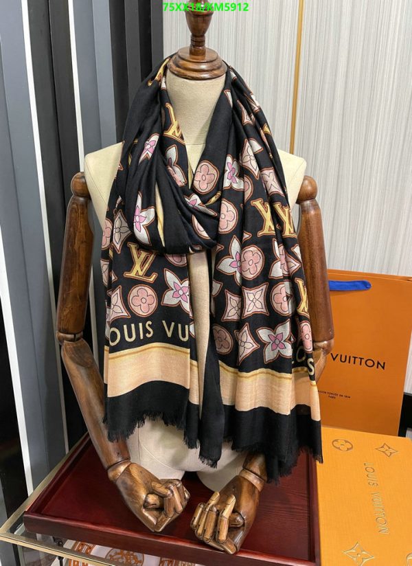 Louis Vuitton Replica Cashmere Monogram Cascade 90 Square Scarf