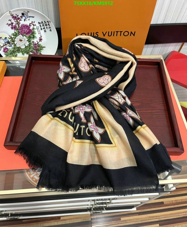 Louis Vuitton Replica Cashmere Monogram Cascade 90 Square Scarf