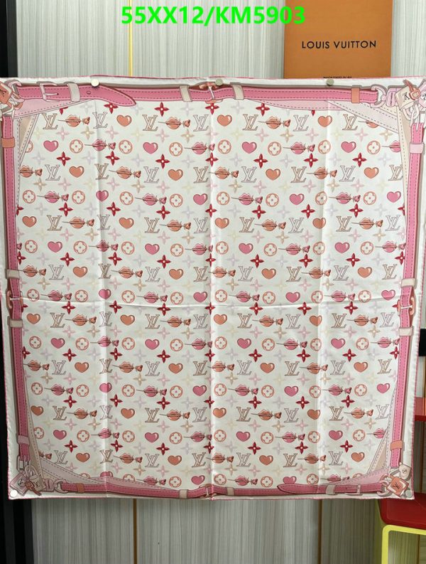 Louis Vuitton Replica Pink Heart Flower Lips VL Logo Print