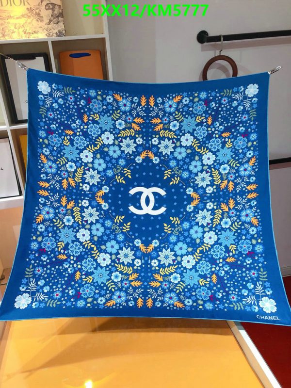 Chanel Replica Blue Flowers CC Double Face Square