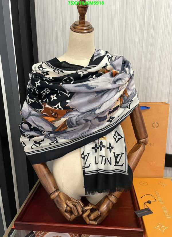 Louis Vuitton Replica Cashmere Malle Fleurs Square Scarf Shawl