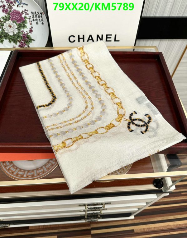 Chanel Replica Pearl Chain Cashmere Square Scarf