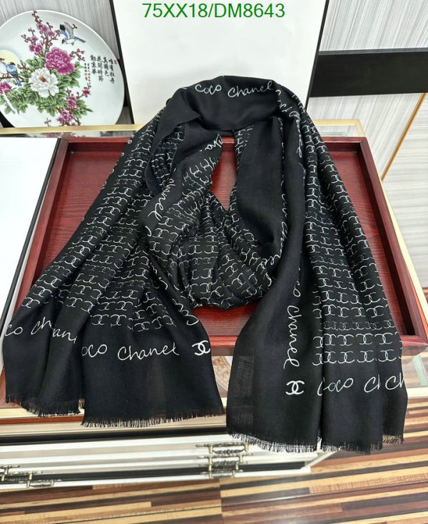 Chanel Replica Twill Hair Tie White Black Square Scarf