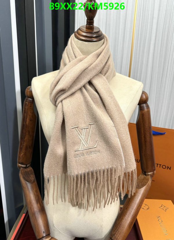 Louis Vuitton Replica Beige Cashmere Fringe Scarf