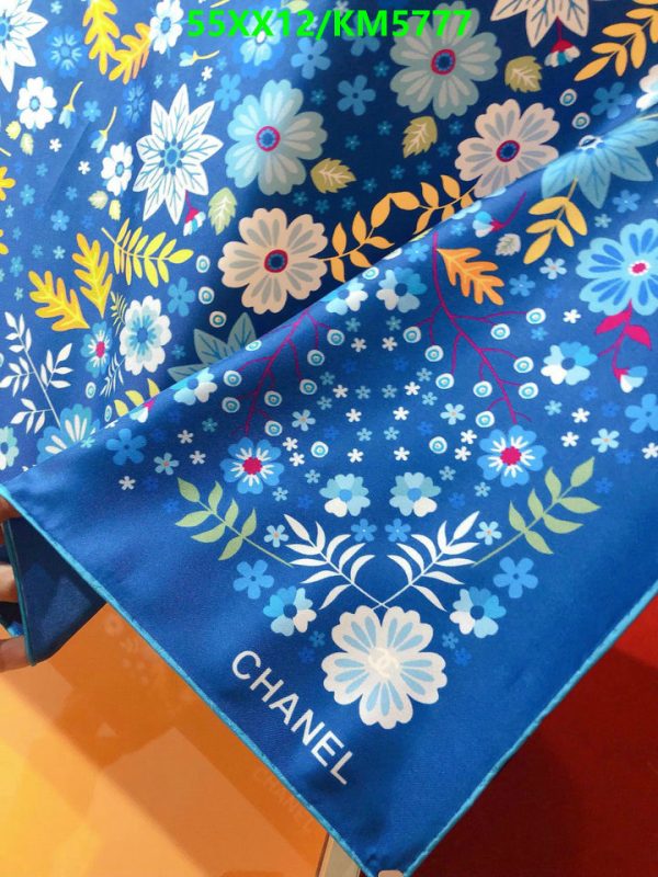 Chanel Replica Blue Flowers CC Double Face Square