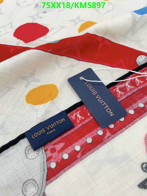 Louis Vuitton Replica LV X YK Silk & Cashmere Monogram Dots Scarf 140