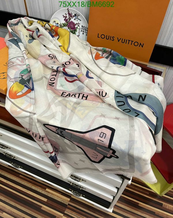 Louis Vuitton Replica Blend Novelty Outer Space White Shawl