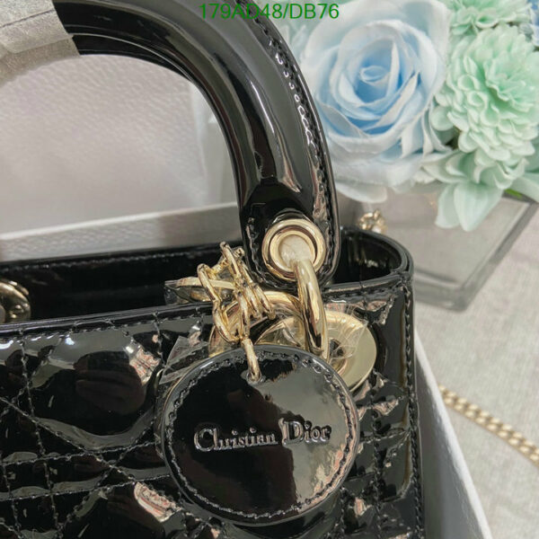 Christian Dior 1:1 Mirror Calfskin Cannage Mini Lady Dior Plum