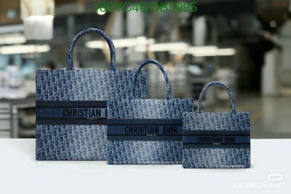 Christian Dior 1:1 Mirror Blue Denim Dior Book Tote