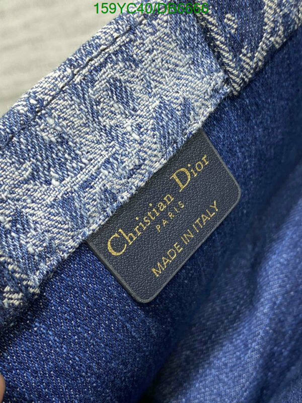 Christian Dior 1:1 Mirror Blue Embroidery Mini Dior Book Tote