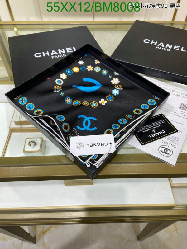 Chanel Replica White Black Silk Luxury Shawl Scarf